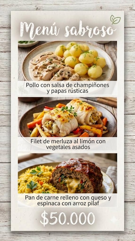 Menu sabroso