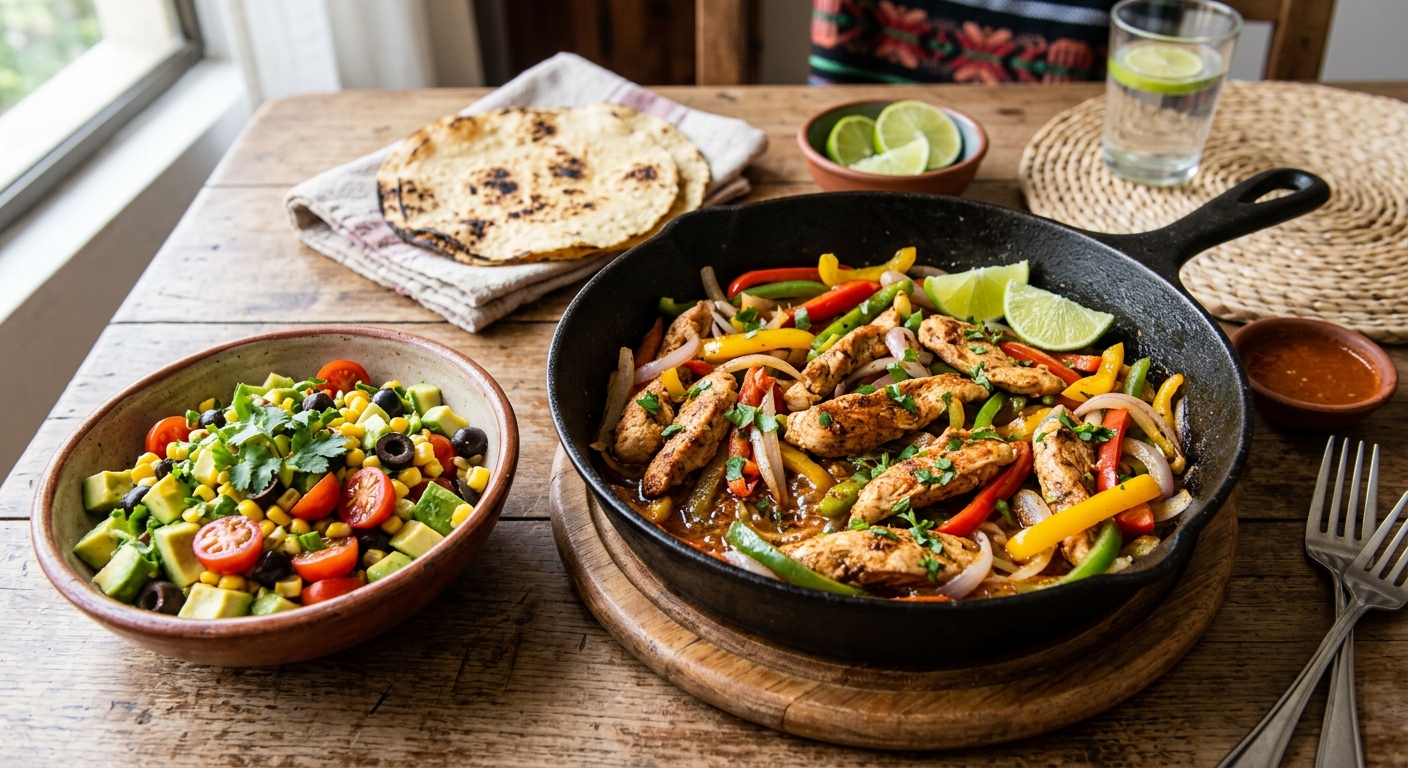 Fajitas de pollo a la mexicana